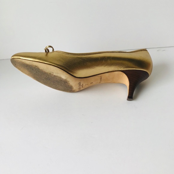 Kate spade Gold Leather Shoes Size 7B - Picture 6 of 8